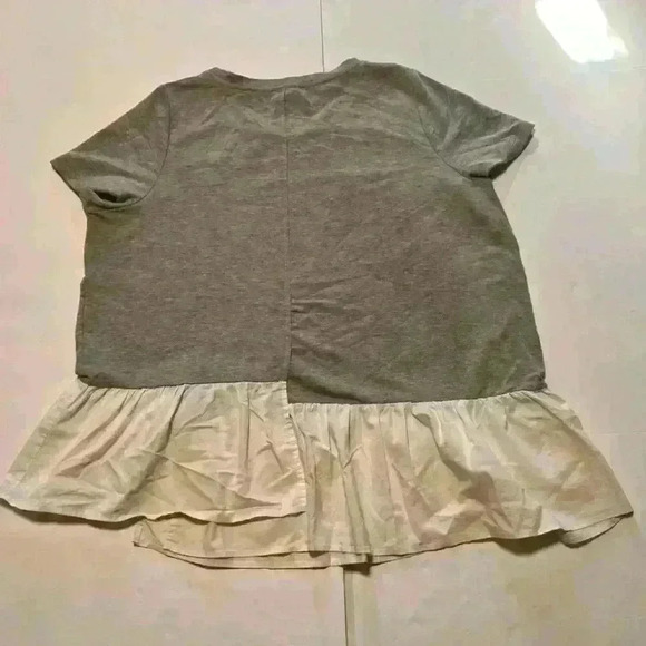 Lane Bryant Gray White Peplum Asymmetrical Top- plus size 18/20 - Picture 8 of 8